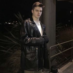 90s Versace Men's V2 Leather Coat